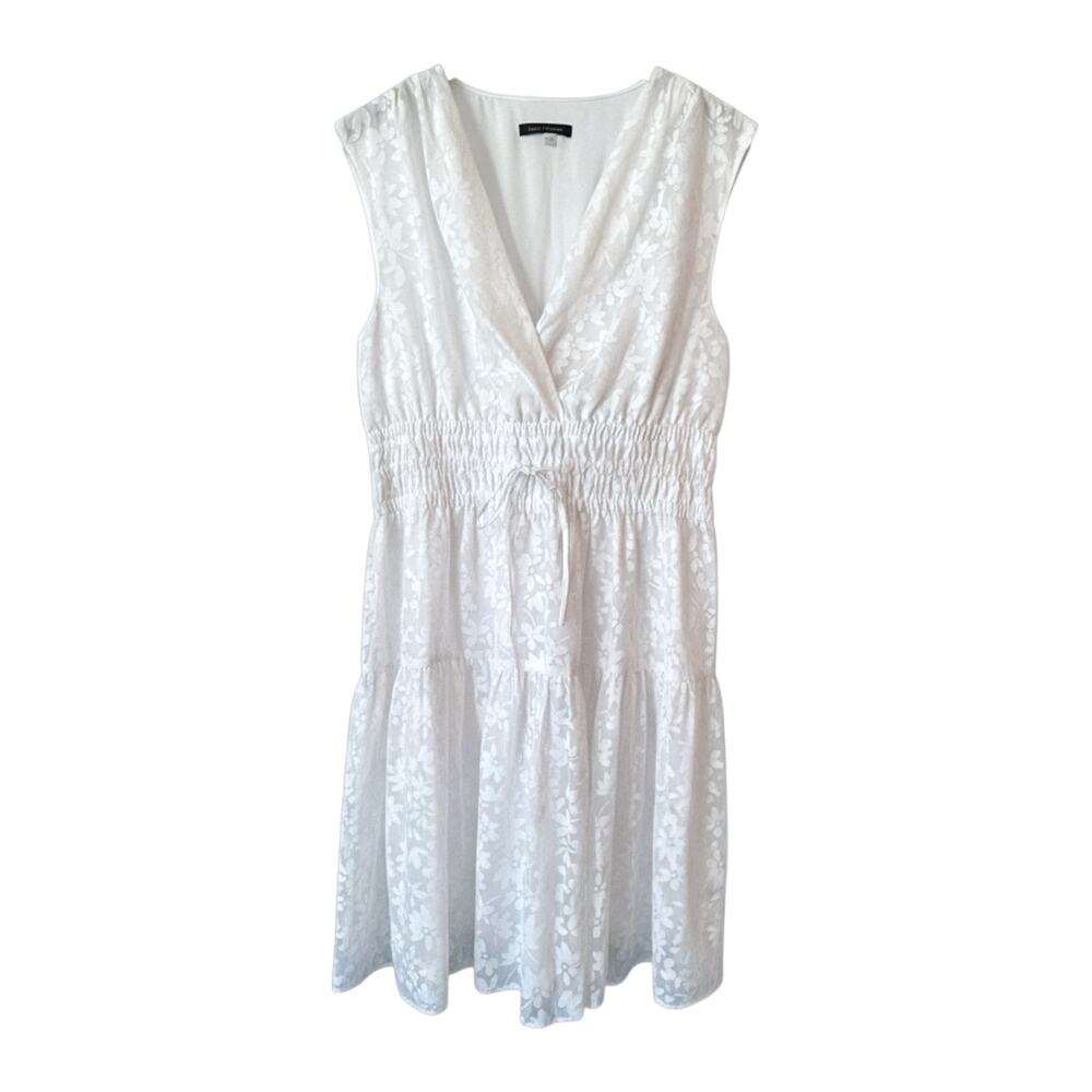 Tommy Hilfiger White Fit and Flare Sleeveless Midi Dress Sz 10 Vacay Beach Bride